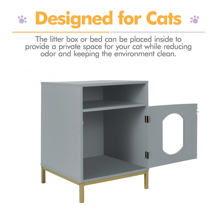 Tucker Murphy Pet™ Pet Side Table, Cat Litter Box Enclosure, Litter Box